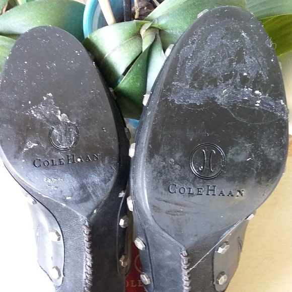 Cole Haan mules  leather size 9.5 black used with box - Picture 6 of 9